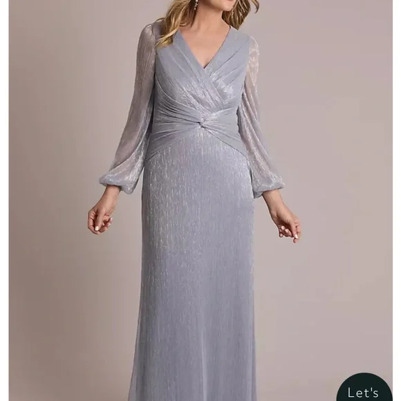 chinese dress ladies Rosalee Cream Long-Sleeve Cowl-Back Maxi Dress With Bows  Club L London
